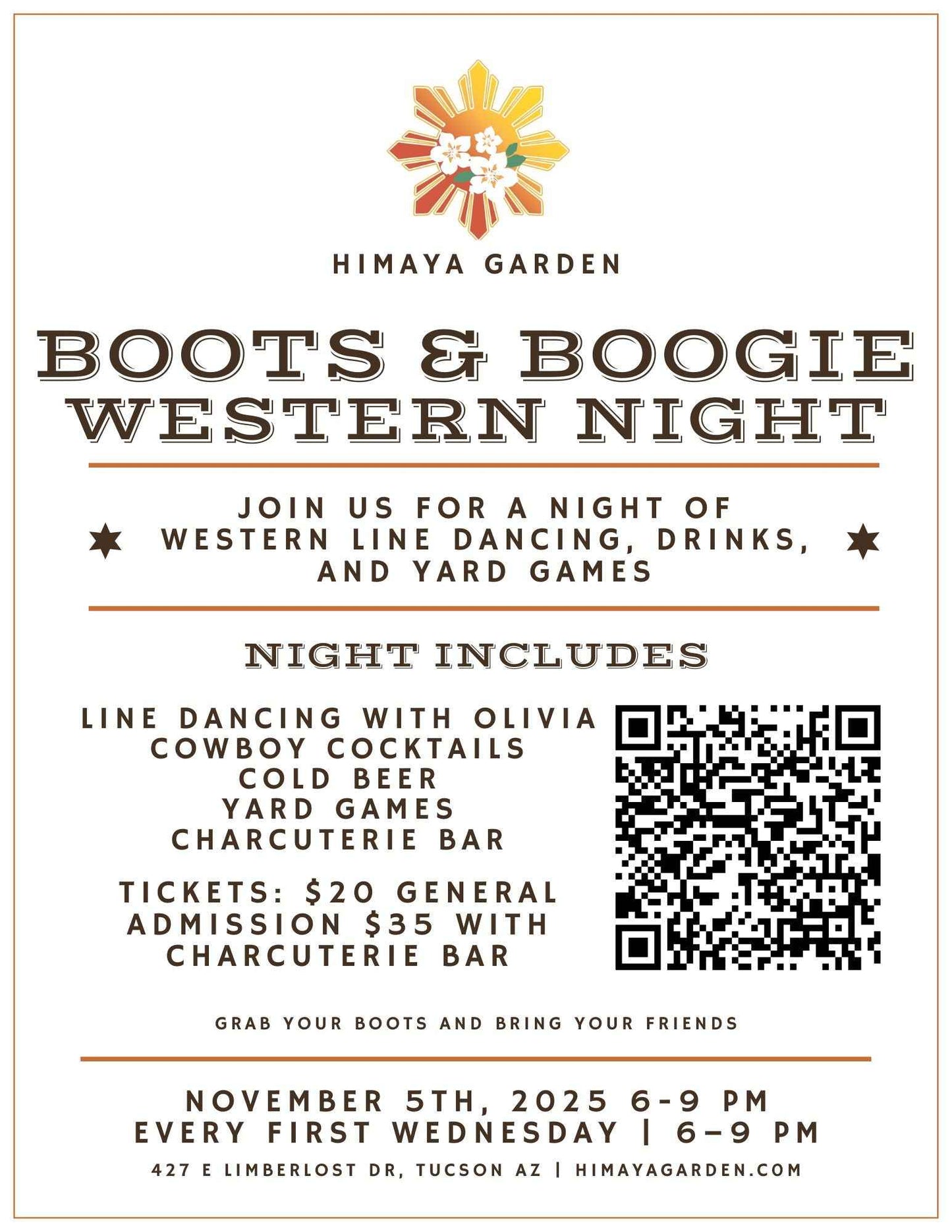 Western Night | November 5th, Wednesday, 6-9 pm