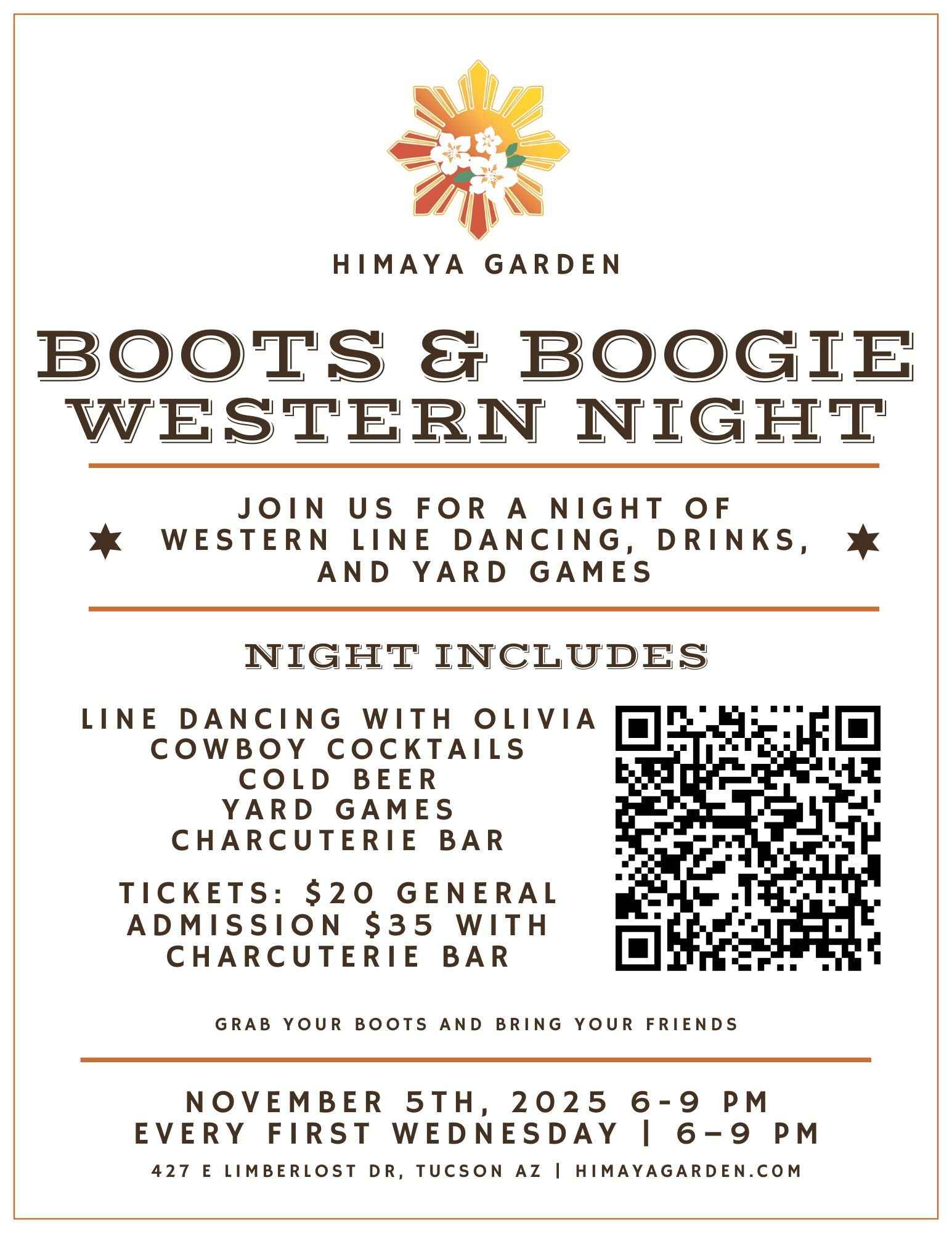 Western Night | November 5th, Wednesday, 6-9 pm