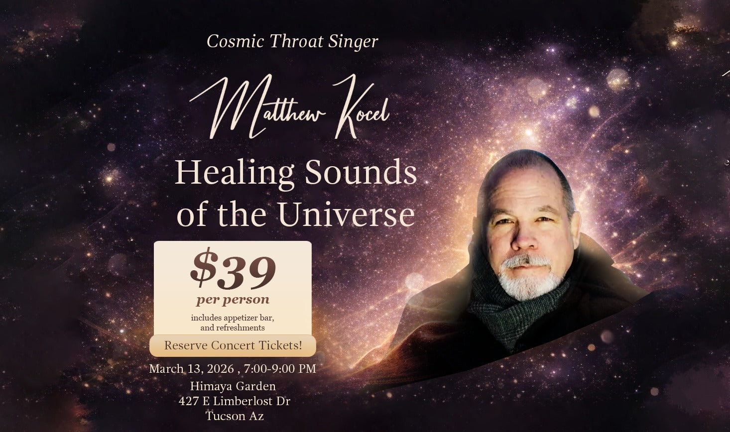 Healing Sounds of the Universe with Matthew Kocel | March 13, Friday